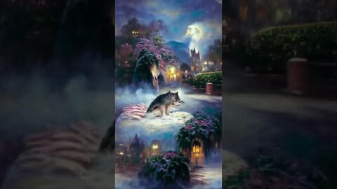 PAINTING -- a lone wolf howling in the night #shorts #animation #art #anime #painting