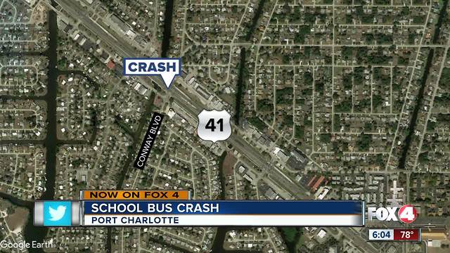 Students escape school bus crash uninjured