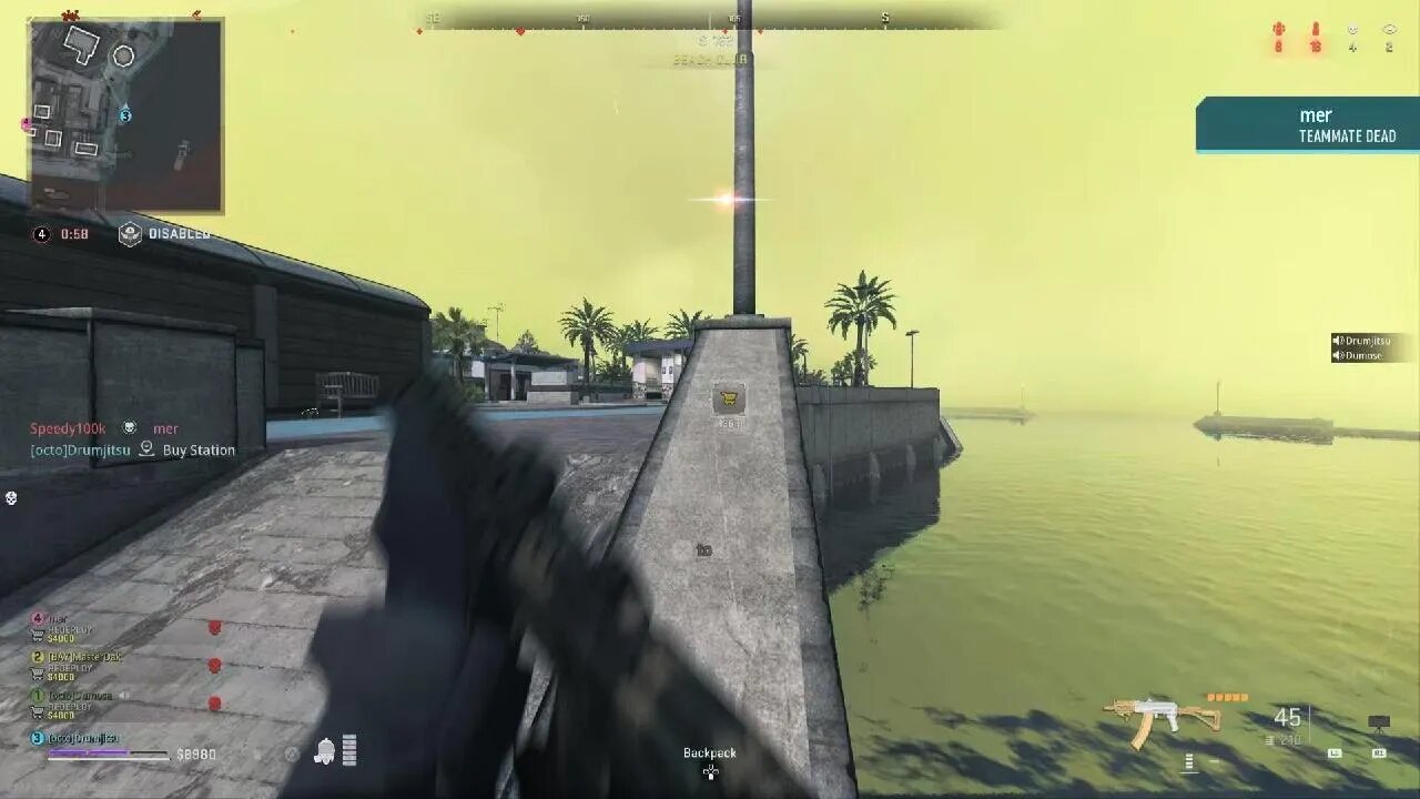 I shot him through the bathroom
