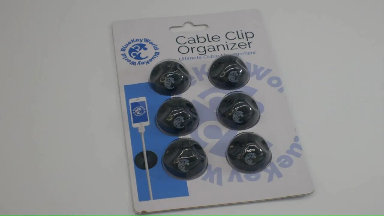 Blue Key World Cable Clips - 6 Pack - Cord Organizer - Cable Management - Wire Holder System