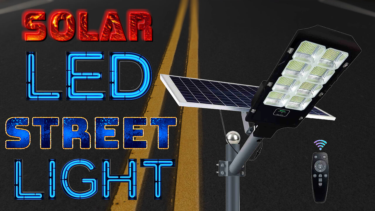 Solar LED Street Light - Pole Mount/IP67 100W Solar Panel, 45000 Lumens Dimmable