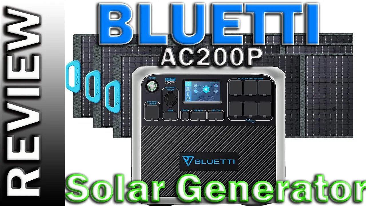 BLUETTI Solar Generator AC200P + 3 PV200 Solar Panels LiFePO4 Battery 2000Wh Portable Power Station