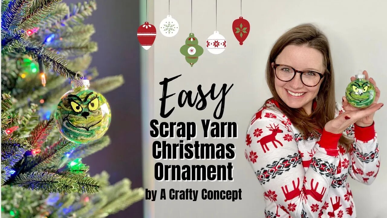 Super Easy Christmas Ornament DIY Using Scrap Yarn