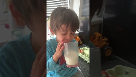 My cute baby boy is drinking his milk