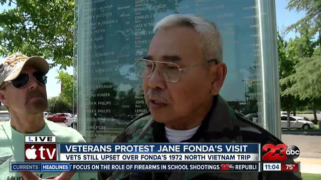 Local Veterans protest Jane Fonda's visit