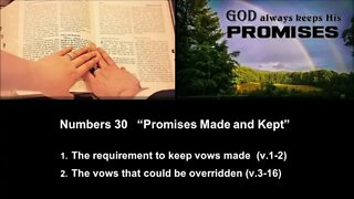 Numbers 30 “Promises Made and Kept” - Calvary Chapel Fergus Falls