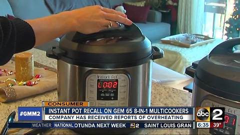 Instant Pot recalled after reports of cookers overheating, melting