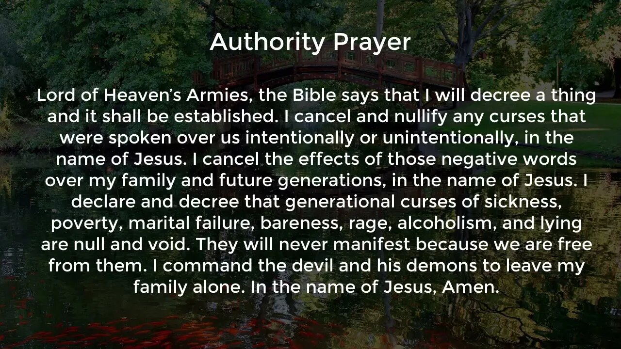 Authority Prayer (Prayer for Breaking Generational Curses)