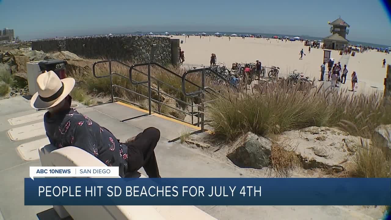Crowds hit San Diego beaches for July 4th