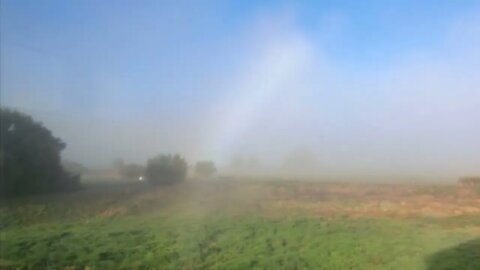 fog rolling in over fields time-lapse