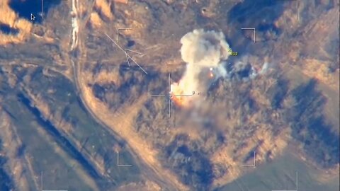 Russian UAV destroying Ukrainian positions