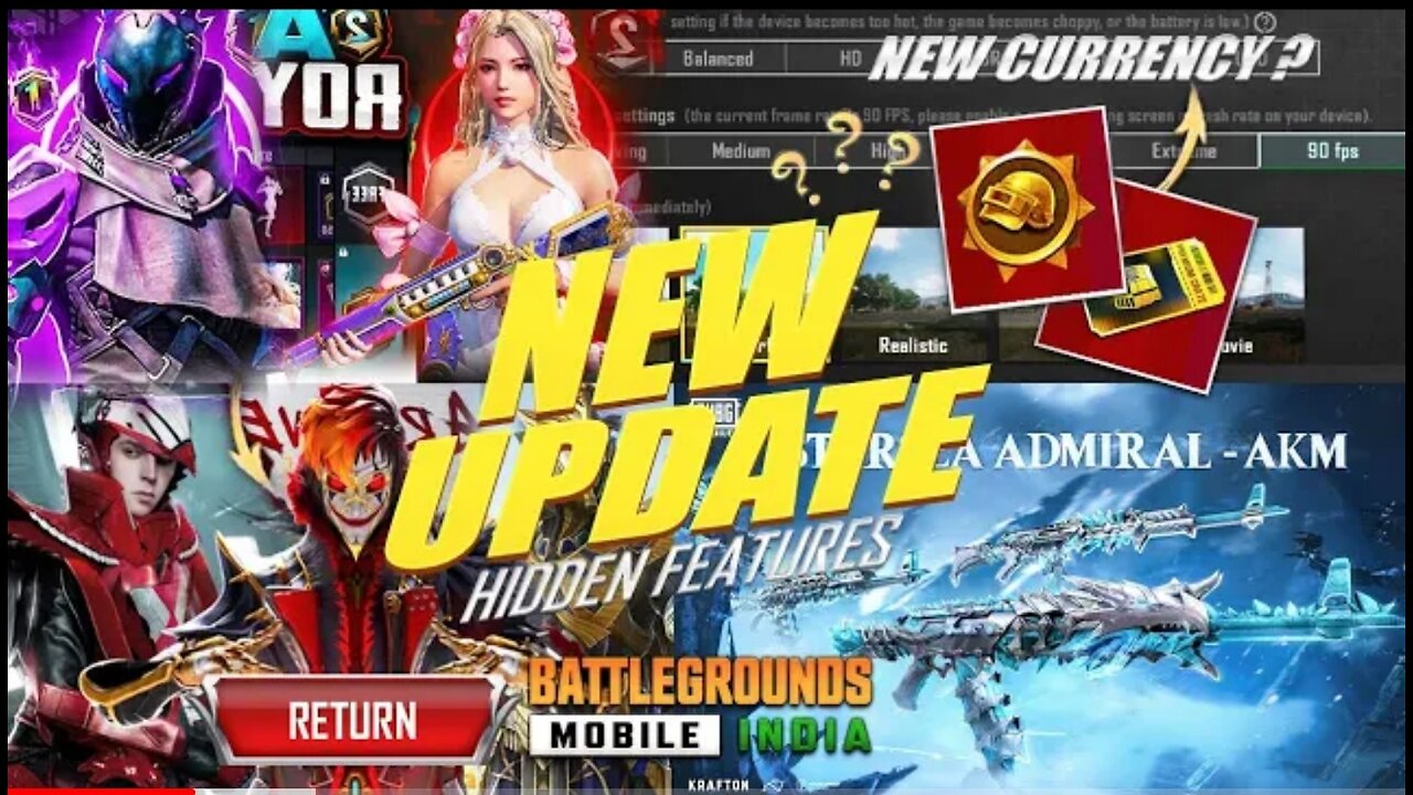 BGMI NEXT Update Top 8 Hidden Features _ A1 or A2 RP Which Coming __ New Currency _ X-Suit Return