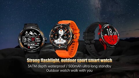 Bluetooth Call Outdoor Sports Fitness Track 500Mah LED light Smartwatch