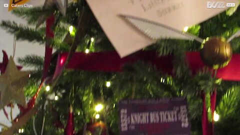 Si vous êtes fan d'Harry Potter, ce sapin de Noël est fait pour vous!