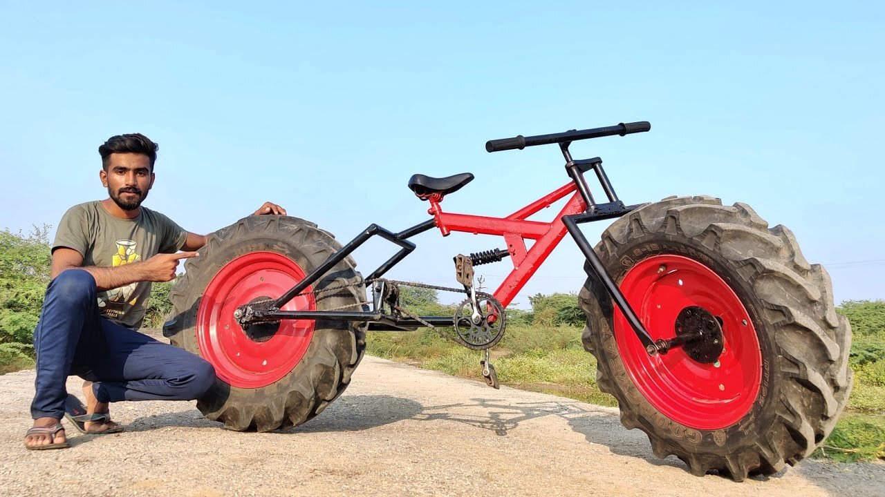 Giant Tractor Wheels in Cycle - FatBike | हमने बनाई मॉन्स्टर साइकिल