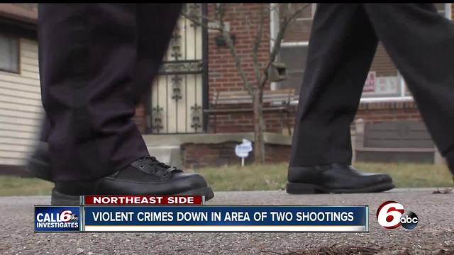 Violent crimes down in area of two shootings on Friday