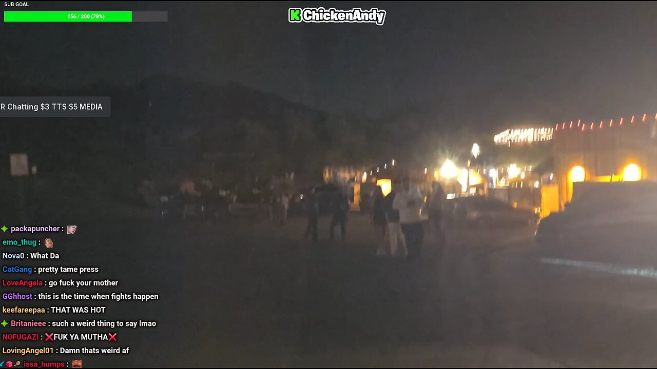 Chicken Andy breaks up a fight.