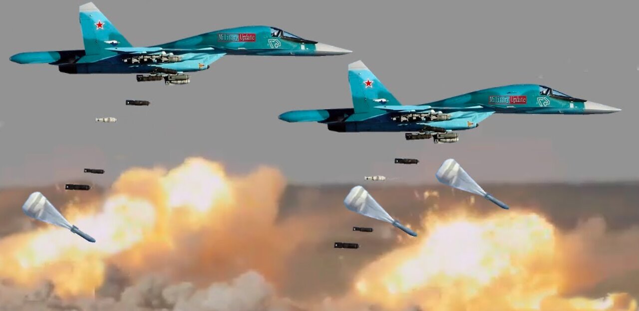 BUNKER BUSTERS -Su-34 drops FAB-1500 and FAB-500 in precision strike over Khaziv Yar!