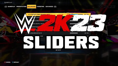 WWE 2K23 Sliders (Player Vs AI)