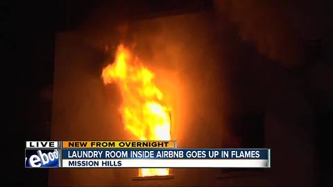 Laundry room in Mission Hills rental home erupts in flames