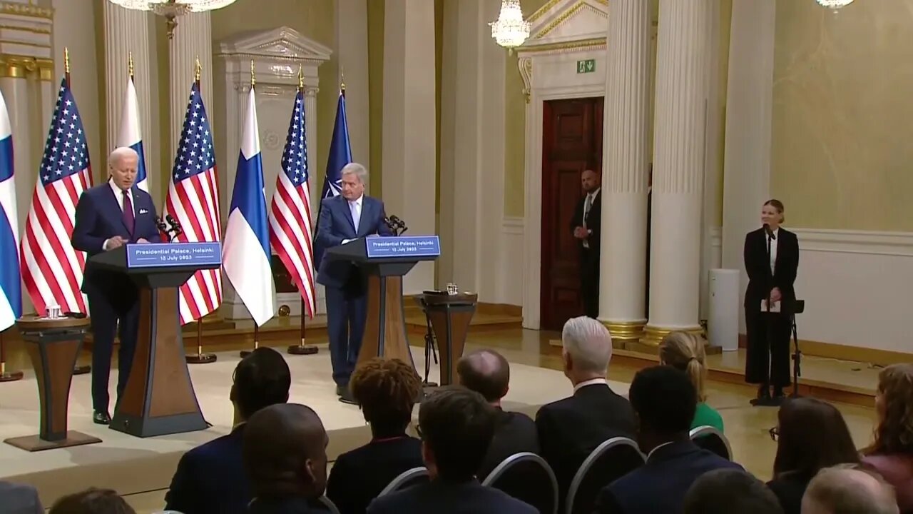 Biden Pulls Out List Of Pre-Selected Reporters To Call On At "Press Conference" In Finland