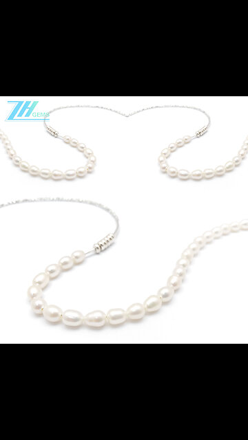 Pearls Necklace men Sterling Silver 925 handmade Jewelry Natural freshwater Luxury07