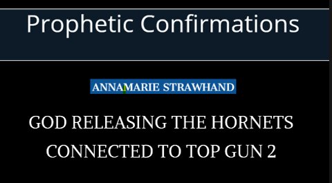 Prophetic Confirmations: God Releasing The Hornets - Connected To Top Gun 2 - Annamarie Strawhand