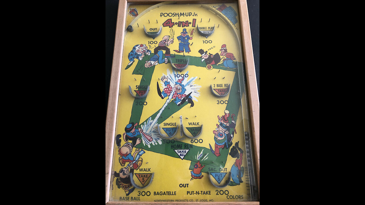 Antique Baseball Pinball Machine