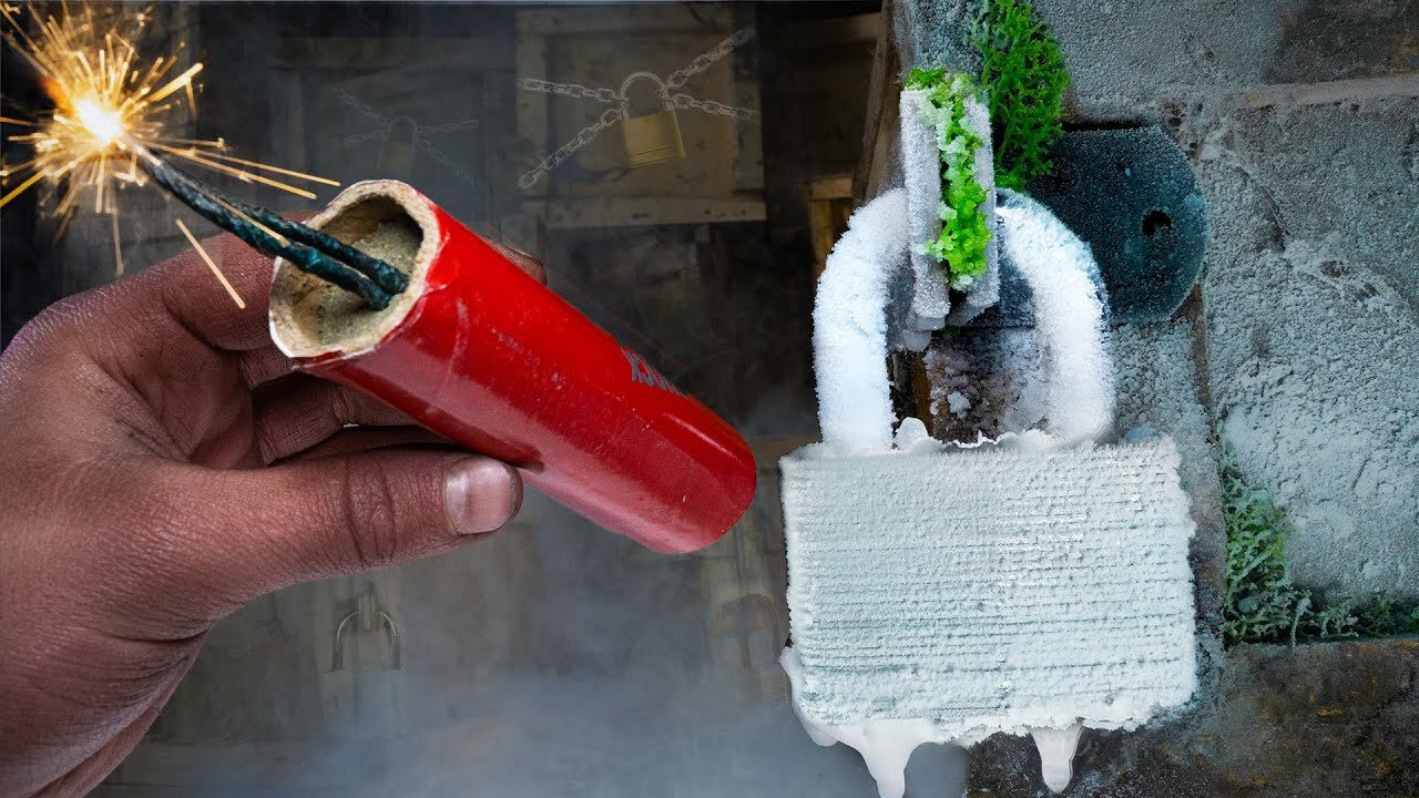 Explosive test: Firecrackers vs Lock frozen in Liquid Nitrogen | 5 ways to destroy