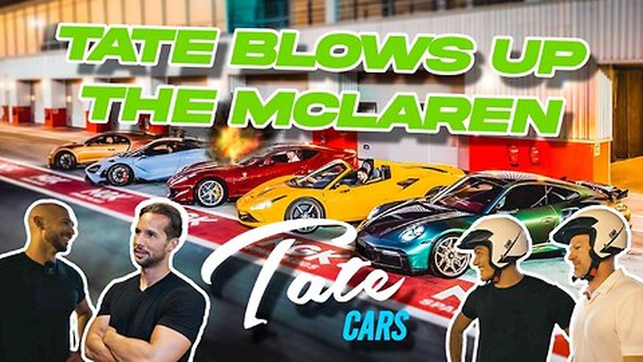 Top G Andrew Tate Crashes McLaren 765 LT VS Bugatti Chiron | Dubai Autodrome Tristan Tate