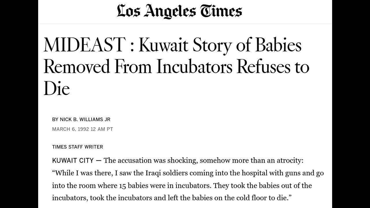 NWO Using the Same Script 32 Years Later (Kuwait to Kiev) Babies in Incubators: Ukraine Edition