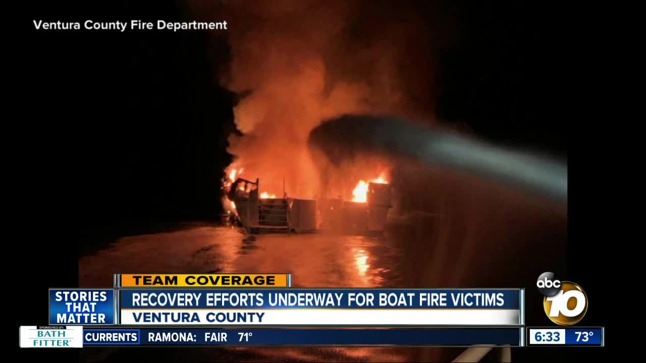 Crews continue search after boat fire off Santa Barbara coast