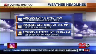 Stronger winds in Kern County mountains