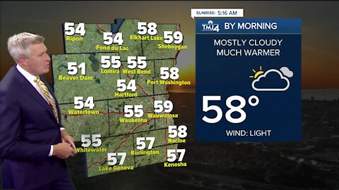 Mostly cloudy Monday with highs in the mid 70s