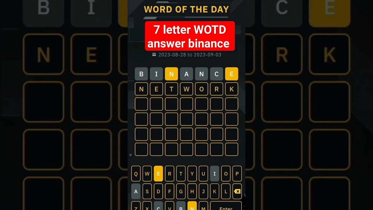 7 letter WOTD answer binance today | word of the day binance today #binancewodl #binancewotd