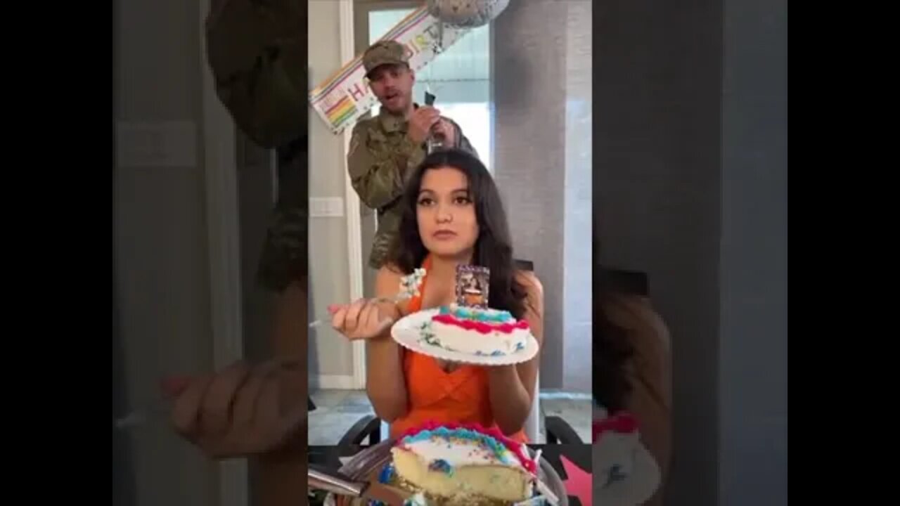 when she sees her photo! heartwarming military reunion