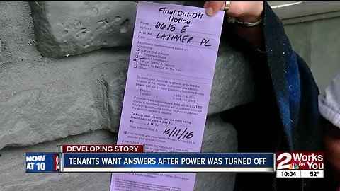 Tulsa tenants want answers after power turned off