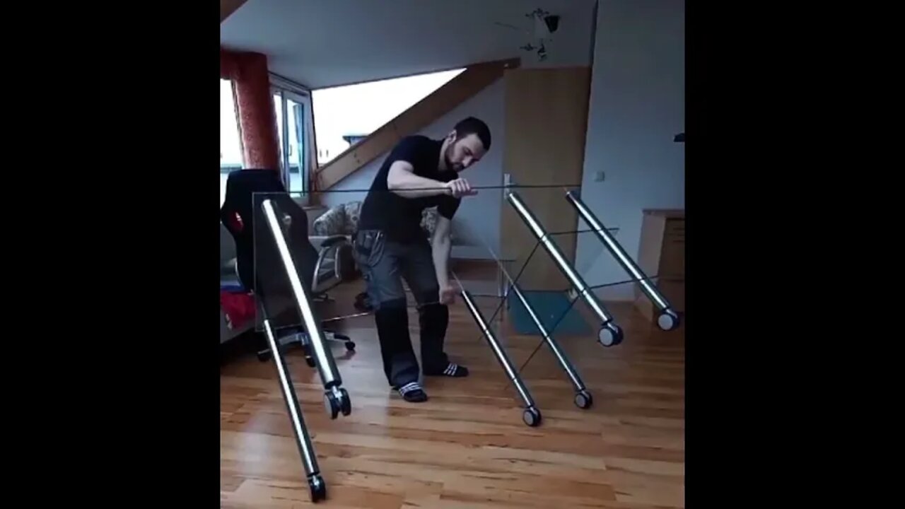 Guy breaks $1,000 glass table #shorts