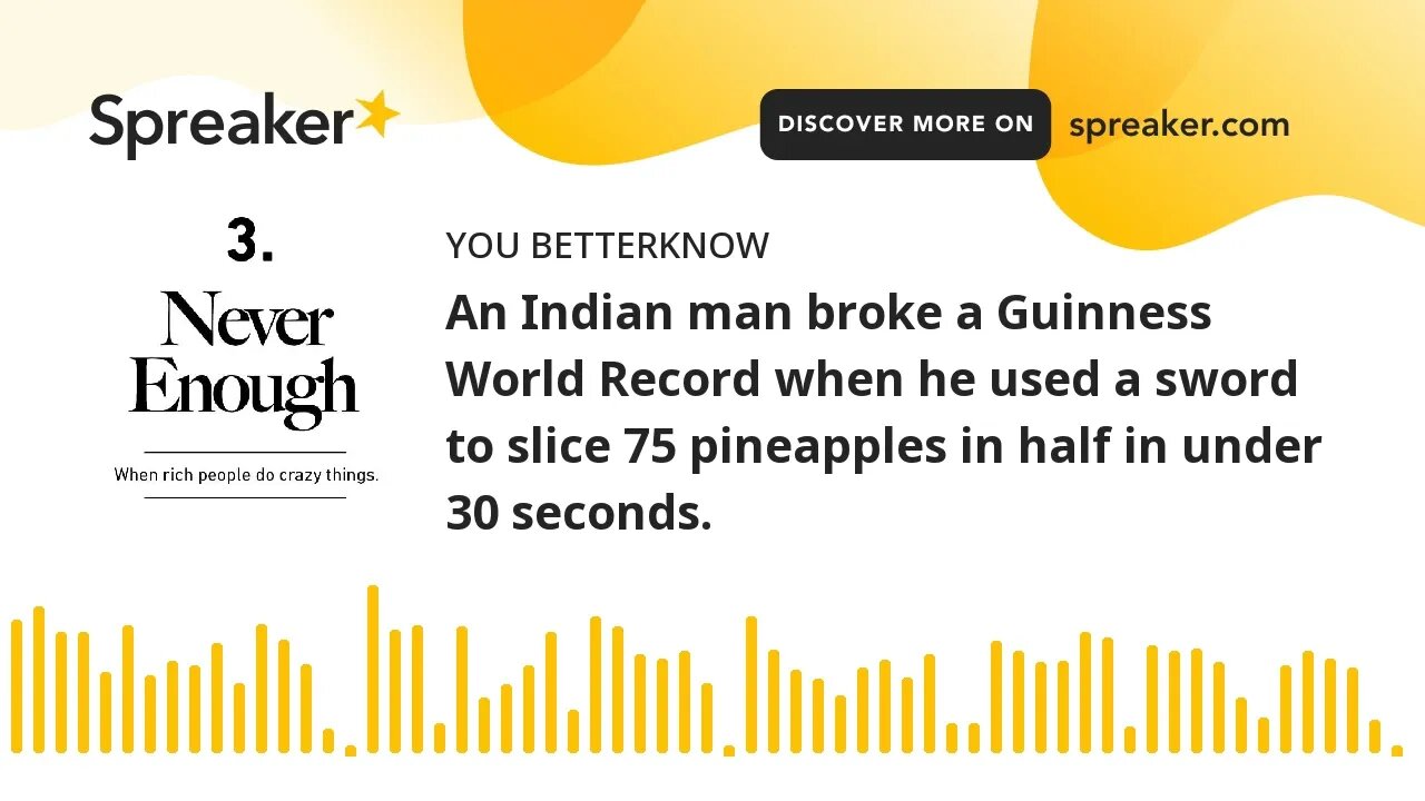 An Indian man broke a Guinness World Record when he used a sword to slice 75 pineapples in half in u