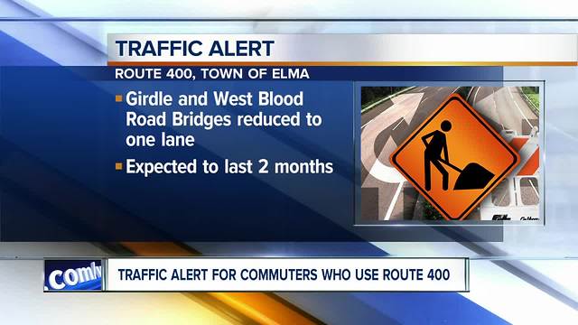 Traffic alert for commuters who use the 400