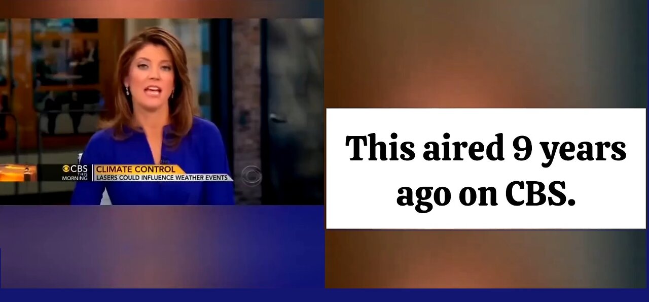 CBS, 9 years ago, talked about lasers controlling the weather.