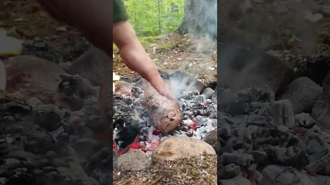 cooking on embers #bushcraft