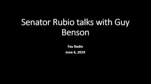 Senator Rubio talks with Guy Benson