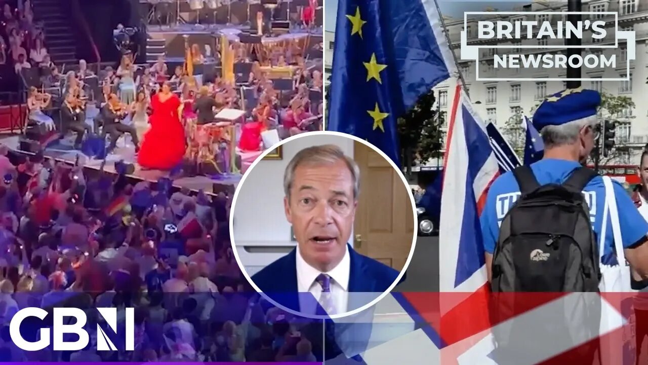 European flags flown at the Proms 'rude, insulting and inappropriate!' Nigel Farage is disgusted