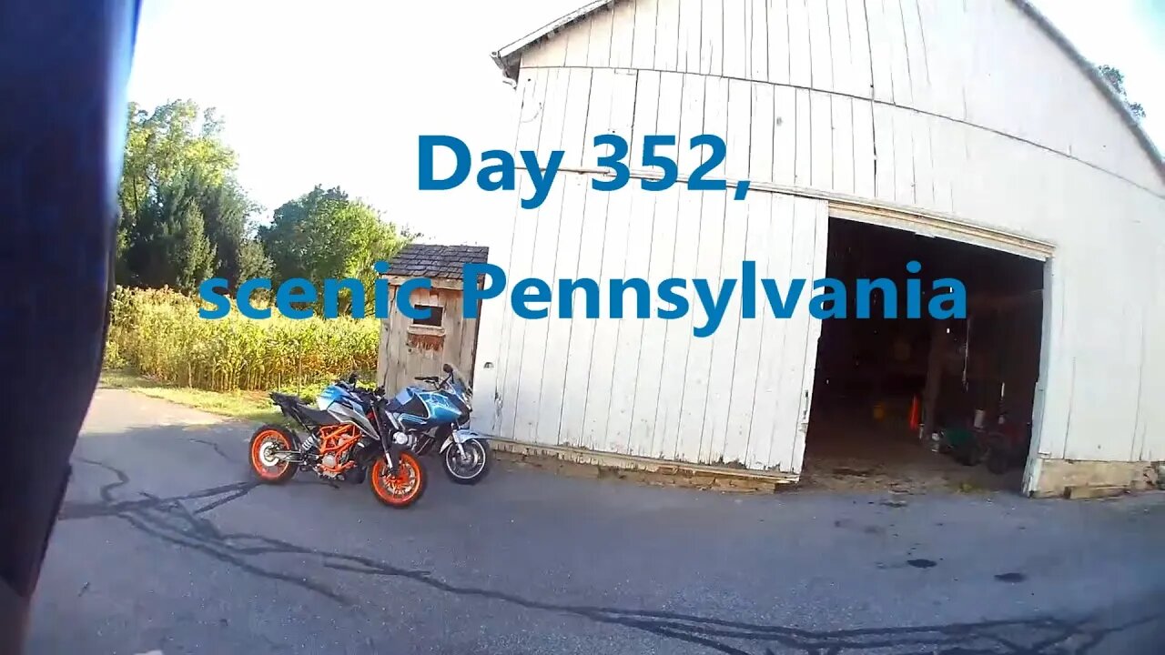 day 352: Scenic Lancaster county PA covered bridge ride with another motorcyclist on a KTM Duke 390