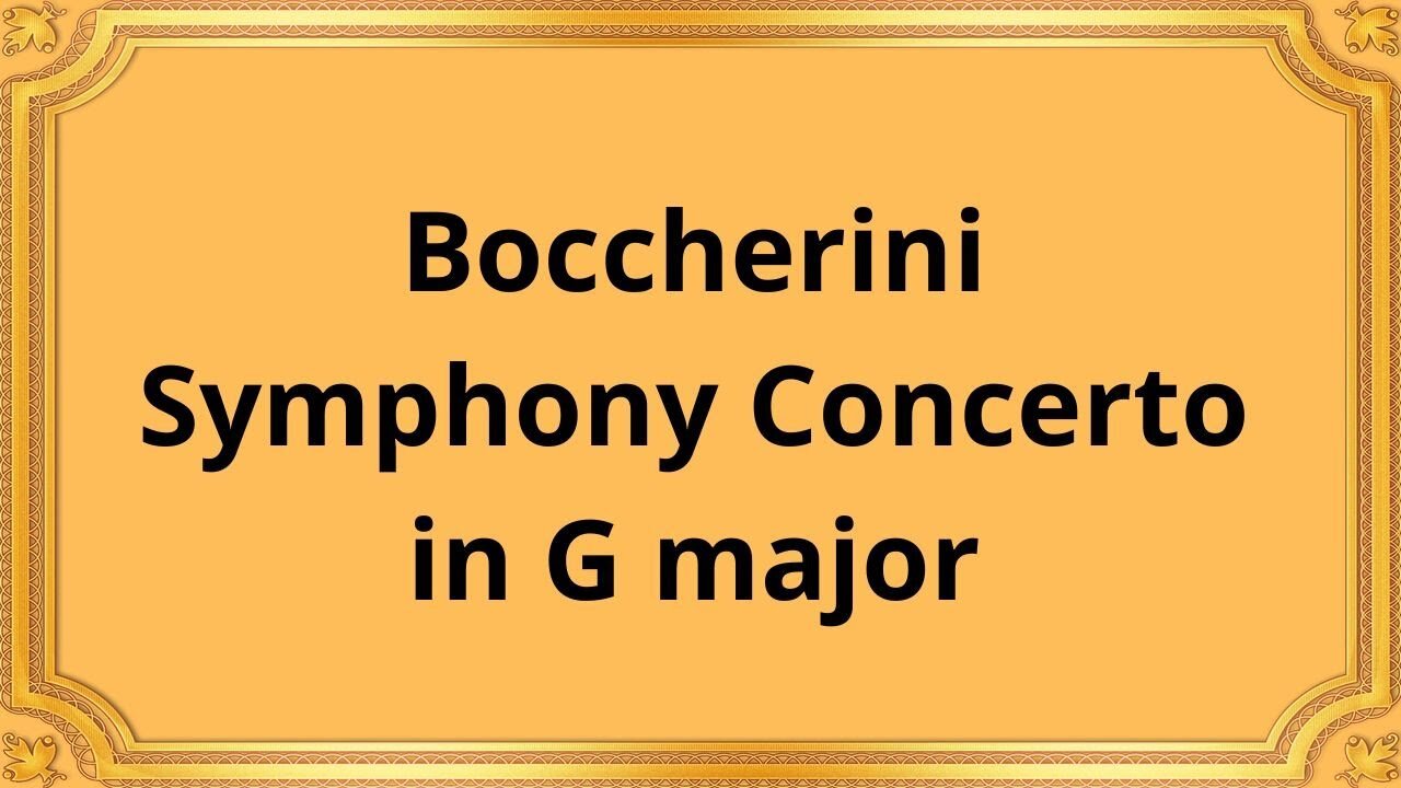 Boccherini Symphony Concerto in G major