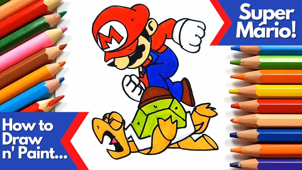 How to draw and paint the Super Mario