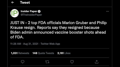 Top FDA Vaccine Officials Resign Over Booster Shots!