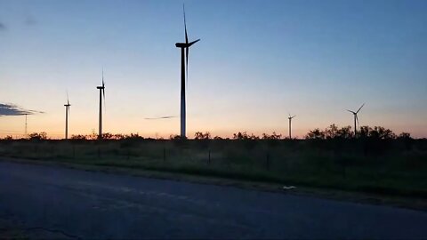 Beautiful Sunset, Windmill Farm, Texas, Road Trip