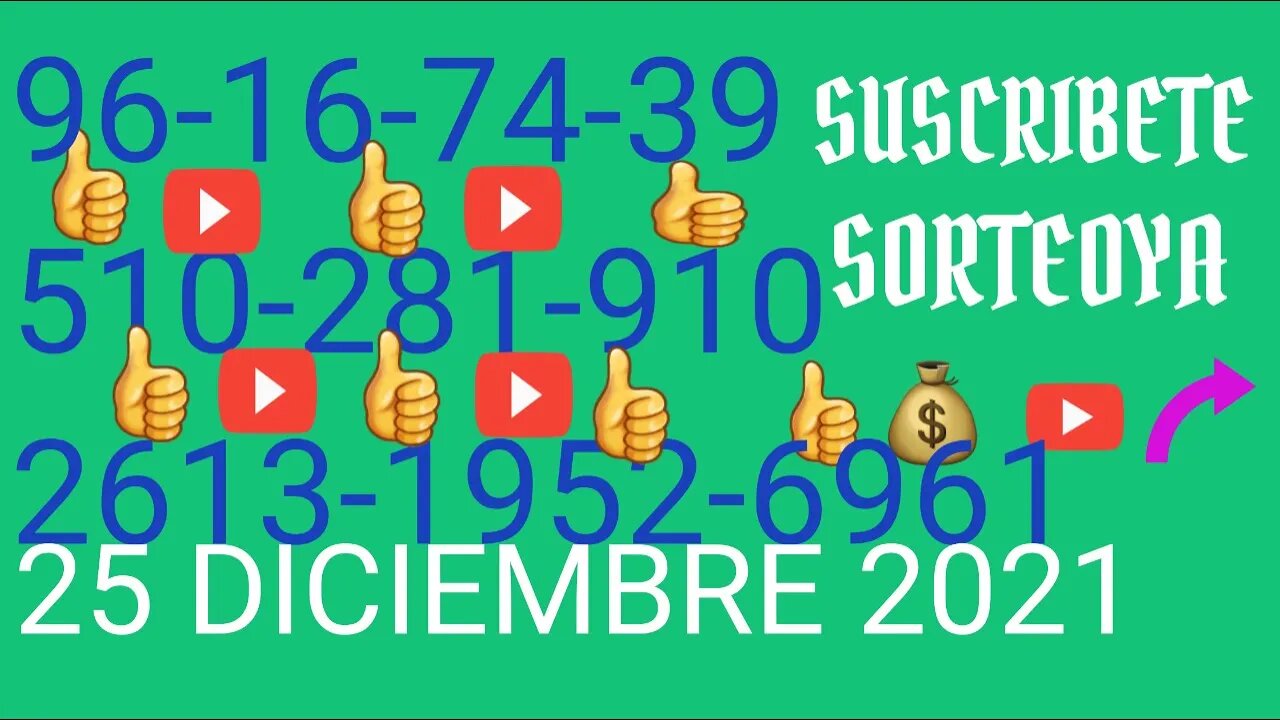 SORTEOYA NUMERO PROBABLE 25 DICIEMBRE 2021